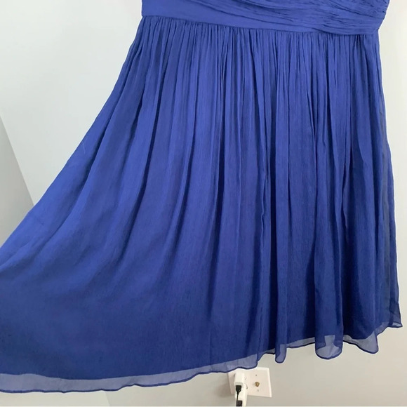 J. Crew Womens Clara Mini Dress Silk Chiffon Cocktail A  Line Blue Bridesmaid 10 - Picture 5 of 12